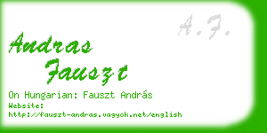 andras fauszt business card